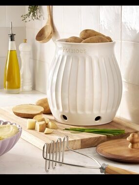The Pioneer Woman Colette
Stoneware Potato Keeper, White
